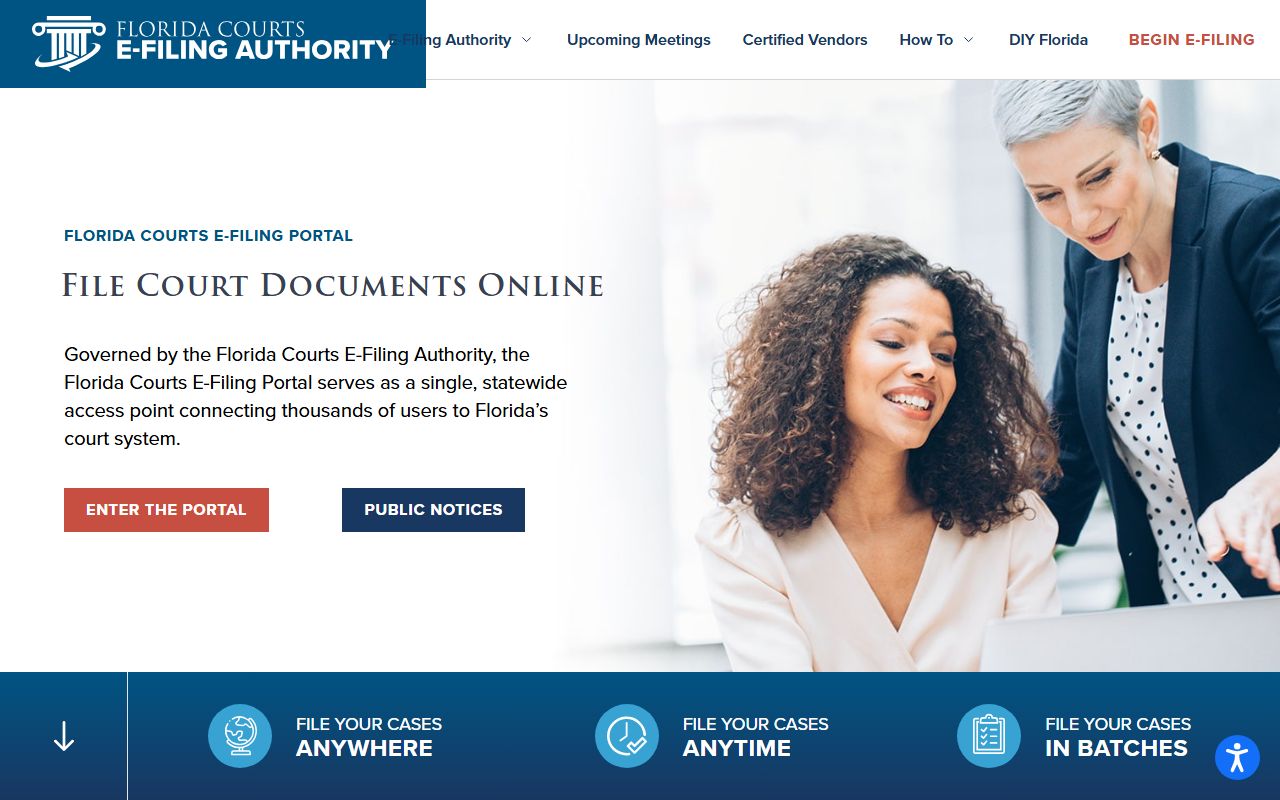 Volusia County e-filing portal for Daytona Beach family court records