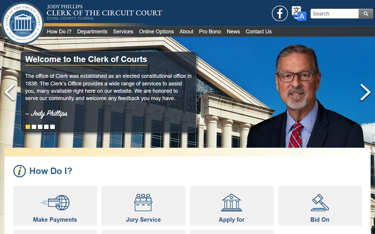 Duval County Clerk of Court office for Jacksonville family court records