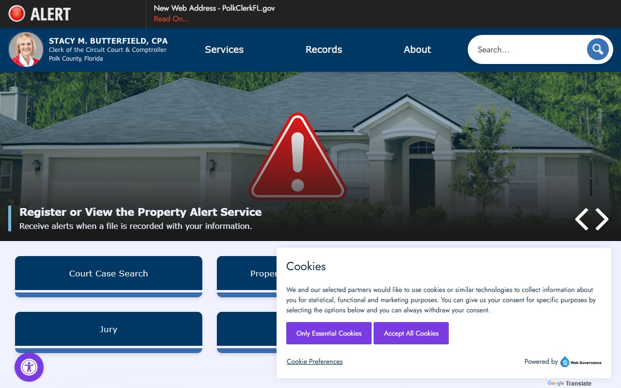 Polk County Clerk of Court office for Lakeland family court records