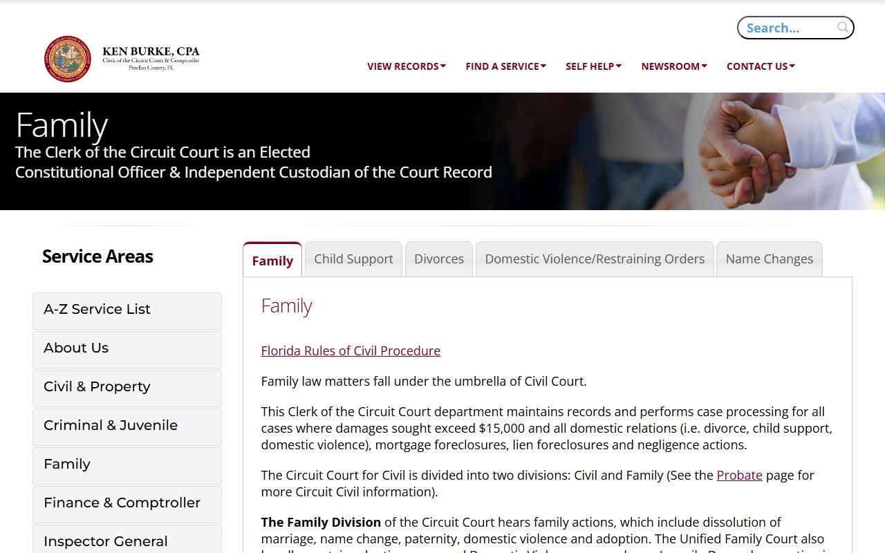 Largo family court records and legal resources