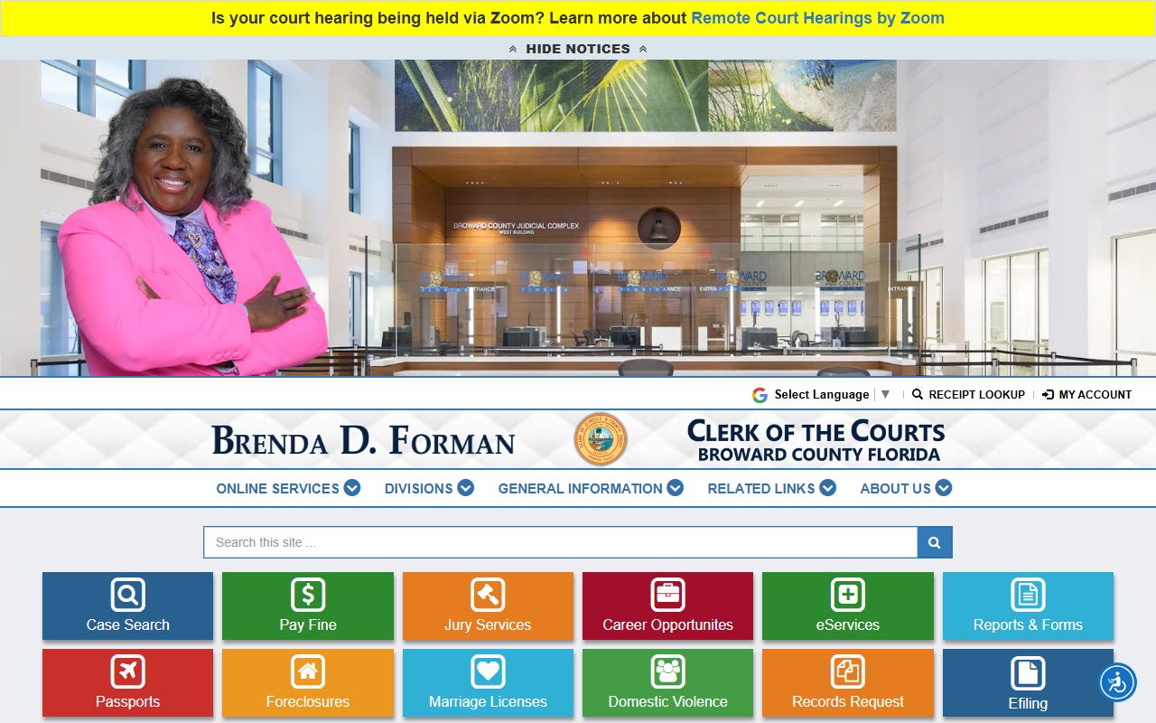 Broward County Clerk of Court office for Lauderhill family court records
