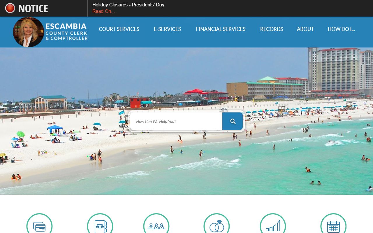 Escambia County Clerk website for family court records