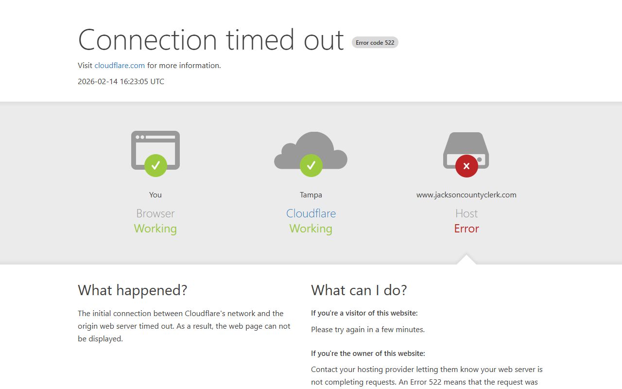 Jackson County Clerk of Court website for family court records access