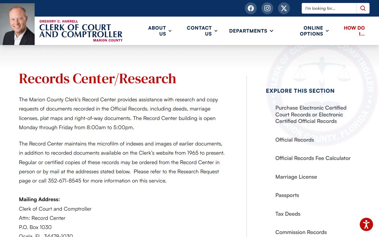 Marion County Clerk court records search interface