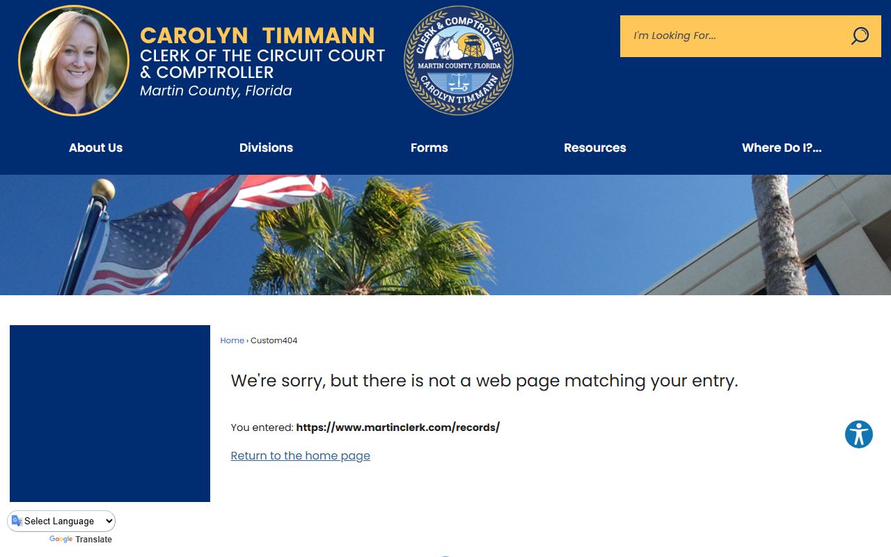 Martin County Clerk court records search interface