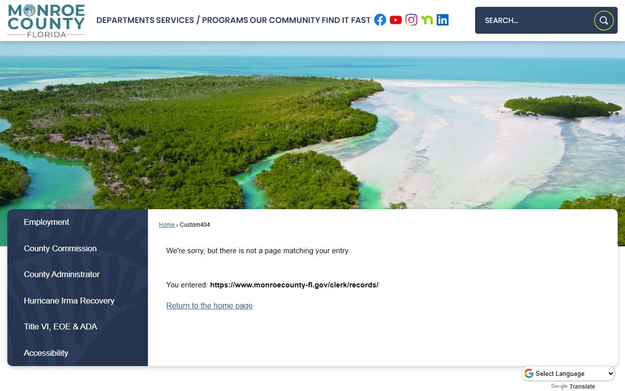 Monroe County Clerk court records search interface