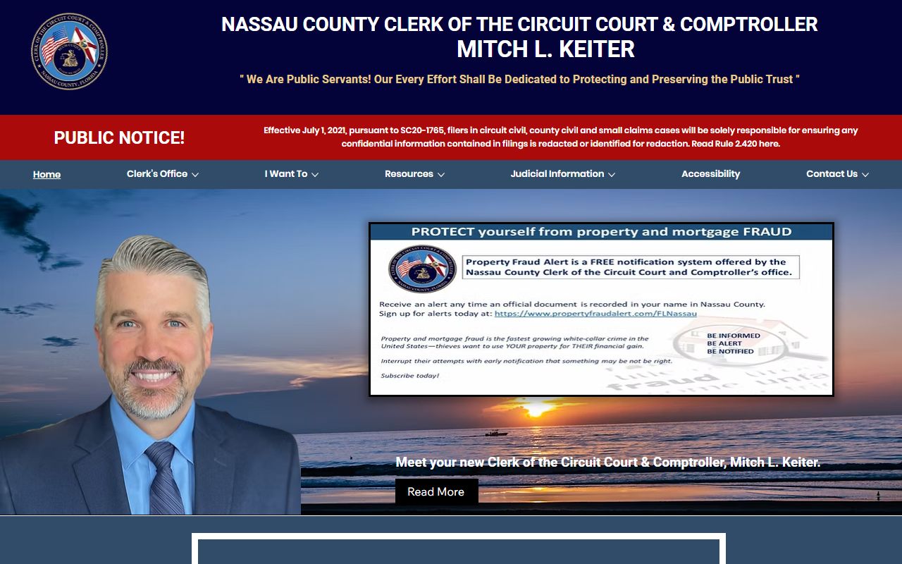 Nassau County Clerk of Court homepage for family court records access