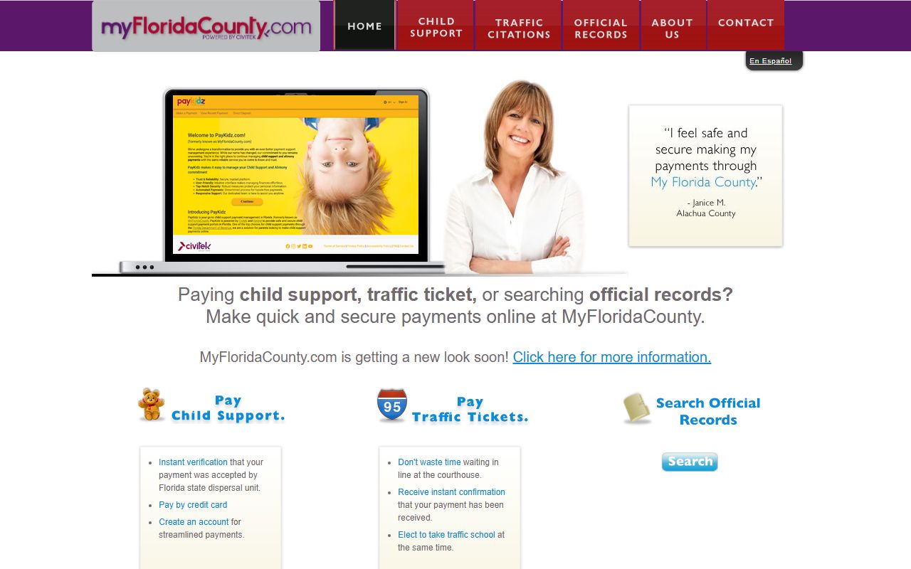 Suwannee County Clerk of Court homepage for family court records access